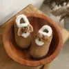 Zapatos de Peluche Estilo Coreano para Niñas 2025 Invierno Nuevos Zapatos de Gorro Antideslizantes con Lazo para Niñas Zapatos de Algodón para Bebé