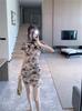 2025 Novo Estilo de Verão República da China Cheongsam Melhorado Cintura Curta Emagrecimento Elegante Ladylike Feminino Vestido Chinês