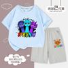 Conjunto de Caixa de Música Sprunki Verão Estiloso Solto Manga Curta Versátil Shorts Infantis Conjunto de Duas Peças Moderno
