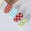 Nuevo clip de pico de pato floral a cuadros de resorte simple para el cabello, clip versátil de gota de agua para primavera-verano, clip para la playa, accesorio para el cabello de nicho