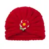 Comercio Exterior Estilo Otoño e Invierno Gorros de Lana Tejidos para Niños, Lindos Gorros de Punto Cálidos Florales DIY para Bebés y Niños Pequeños, 21 Colores
