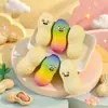 Juguete Squishy de Cacahuete de PU Arcoíris, Juguete para Alivio del Estrés de Rebote Lento, Gadget para Alivio del Estrés con Expresión Simulada, Superventas Transfronterizo