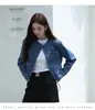 Estilo coreano multi-bolsillos diseño de nicho alta calidad casual cómodo versátil cuello redondo para capas chaqueta de mezclilla azul otro