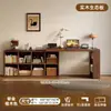 Escritorio Doble de Madera Maciza Mesa de Estudio para Adultos en Casa Mesa Larga para Dormitorio Armario de Almacenamiento Mesa de Ordenador Retráctil Integrada