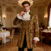 Novo Casaco Unissex em Estoque Estilo Europeu e Americano com Jaqueta Estampada da Moda, Uniforme Steampunk Retrô com Gola Alta Roupas de Performance