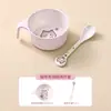 Cuenco de melamina para niños, bonito cuenco de arroz con dibujos animados para el hogar, complemento alimenticio, cuenco pequeño con asa, cuchara, vajilla materna e infantil, caja de regalo