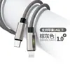 Cable de Carga Rápida Transfronterizo de 100W Luz Lateral Degradada Cable de Datos Trenzado Adecuado para Apple 16Pd Android Tipo-C Cable de Carga