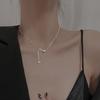 Fangxing S925 Sterling Silver Tassel Homem Pequeno Colar de Cintura Verão Feminino Novo Design de Nicho Luz Luxo Clavícula Cadeia Versátil Corrente de Pescoço