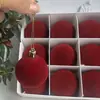Bolas de Natal flocadas transfronteiriças, enfeites de Natal vermelhos para pendurar, decorações de árvore de Natal em formato de abóbora de plástico atacado