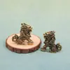 Figurinhas Kirin de Latão Vintage para Riqueza e Fortuna, Animais de Chá para Mesa, Par de Enfeites de Latão Zen para Entrada de Casa