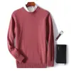 Nuevo Suéter de Cachemira para Hombre Otoño e Invierno 2023, Suéter de Lana de Punto Grueso con Cuello Redondo, Camisa Base Casual de Negocios para Jóvenes