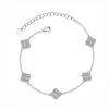 Pulsera de trébol de cuatro hojas de moissanita de plata de ley S925 para mujer, sensación de lujo ligero de alta gama, mismo estilo que se ve en la transmisión en vivo de Douyin, joyería al por mayor