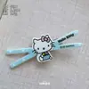 Presilha de Cabelo Hello Kitty Rosa e Azul, Doce e Descolada, Estampa Fofa de Estrela de Cinco Pontas, Presilha Bico de Pato, Grampo, Acessório de Cabelo para Mulheres