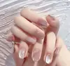 Uñas de Arte de Uñas Más Vendidas Transfronterizas, Uñas Postizas Sencillas, Estilo Fresco, Uñas Almendradas de Longitud Media, Uñas Postizas Color Sólido Ojo de Gato Venta al por Mayor