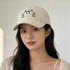 Gorra de Béisbol Bordada de Gato Lindo Nueva Primavera Sombrero de Sol Casual Elegante Versátil Gorra con Visera