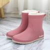 [Entrega de uma peça] Botas de chuva estilo coreano mulheres curtas antiderrapantes sapatos de água mais veludo algodão botas de chuva curtas sapatos de borracha atacado