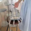 Mochila Ligera a Cuadros Estilo Coreano Ins, Bolso Tote Versátil Sencillo para Mujer, Mochila Estudiantil de Gran Capacidad de Alto Valor