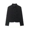 Moda Femenina Transfronteriza 2026 Nuevo Elegante y Estiloso Negro Nuevo Estilo Chino Estilo Nacional Abrigo Corto con Botones de Cuerno