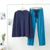 Conjunto de Pijama De Rong Outono e Inverno para Mulheres, Solto Color Block Lã Dupla Face Quente Tamanho Plus Casual Tendência Roupa de Casa