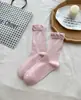 Meias Femininas de Malha Respirável para Primavera e Verão, Estilo Ballet, Bolinhas, Borda Enrolada, Vazadas, Meio da Panturrilha, Venda por Atacado de Zhuji