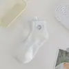 Nuevos Calcetines para Mujer de Bordado Digital Tendencia Primavera/Verano 2025 Estilo Coreano Simples Transpirables Calcetines Tipo Barco Calcetines Finos para Mujer