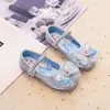 Zapatos de Princesa de Dibujos Animados de Nuevo Estilo para Niñas Verano 2025, Zapatos de Cuero con Suela Suave, Zapatos de Lentejuelas y Cristal para Actuaciones de Niñas Pequeñas
