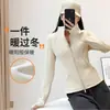 Chamarra de Yoga con Forro Polar para Calidez, Cuello Alto, Mangas Largas, Cierre, Moldeadora, Fitness, Otoño/Invierno, Running, Deportes, Chamarra Casual