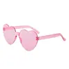 2817 Gafas de Sol de Corazón de Moda Gafas de Sol de Amor Tendencia Europea y Americana Gafas de Sol sin Marco de una Sola Pieza