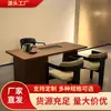 Nueva Mesa de Té de Madera Maciza Estilo Chino Madera de Nogal Balcón Modelo Nuevo 2025 Mesa Pequeña Integrada Empotrada para Preparación de Té Kung Fu