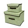 Fábrica de Jiangxi Caja de Almacenamiento de Ropa Plegable de Tela No Tejida Impresa con Tapa Contenedor Plegable Multiusos para Ropa Juego de Dos Piezas Lote