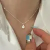 Nuevo Collar de Plata de Ley 925 con Corazón Cepillado para Mujer, Cadena para Clavícula de Diseño Sencillo de Nicho Cadena para el Cuello Joyería Coreana