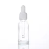 Frasco de vidro de 30ml para óleo essencial, frasco conta-gotas de 50ml com ponta de borracha, frasco de amostra transparente, frasco dispensador de essência cosmética, frasco vazio