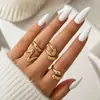 Anillos de Articulación Geométricos Irregulares de Alto Gama de Venta Caliente Transfronteriza para Mujeres, Accesorios Simples de Anillos Metálicos para Dedos