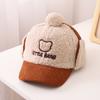 Gorra con visera para niños gorra de béisbol de invierno sombrero para bebé protección para las orejas sombrero cálido moda coreana para niña de 2 a 6 años sombrero para niños