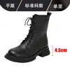 Botas Martin de Couro Genuíno para Mulheres 2022 Novas Botas Curtas de Inverno com Forro de Lã Estilo Britânico Pequeno Botas de Camada Única com Solado Grosso de Primavera e Outono