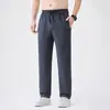 2026 Nuevos Pantalones Casuales de Seda Helada para Hombre, Pantalones Largos Elásticos Holgados Finos de Verano, Pantalones Frescos y Transpirables 891