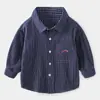Camisa de Cuadros Nueva para Primavera y Otoño 2025 para Niños Camisa de Manga Larga para Bebé Niño de Talla Pequeña y Mediana Top Casual Estilo Coreano Venta al por Mayor