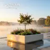 Paisagismo de Jardim Cimento GRC Cor Ferrugem Canteiro de Flores Textura de Pedra Imitação Caixa de Flores para Plantio Área Cênica Verdejamento Comunitário Vaso de Flores Personalização
