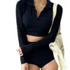 Nuevo traje de baño de boxeo sexy de manga larga dividido para mujer, que cubre la barriga, adelgazante, para pecho pequeño, push up, bikini conservador, traje de baño para aguas termales