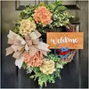 Decoraciones de Puerta Delantera para Productos Nuevos de Amazon Transfronterizos, Decoraciones de Pared Navideñas, Corona de Letrero Estilo Fresco de Eucalipto Colgante de Puerta