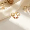 Nuevos Pendientes de Letras Completamente Incrustados con Diamantes Estilo Europeo y Americano para Mujer, Clips para Orejas Dorados de Acero Inoxidable, Pendientes de Moda y Únicos, Más Vendidos a Través de las Fronteras