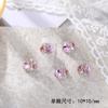 Rosa Grosso Quadrado Pilha Diamante Bola Rede Celebrante Arte de Unha Bola de Diamante Strass Super Brilho Joia Cristal Acabamento Acessórios Unhas Flash