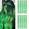 Extensões de Cabelo com Presilhas Coloridas, Tingimento Pendurado na Orelha, Permeável, Coloridas, Uma Presilha, Longas Lisas, Prontas para Envio, Perucas de Fibra Sintética de Alta Qualidade