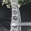 Ribete de encaje blanco Tanglong, con delicados, ligeros y no elásticos diseños florales, adecuado para ropa, lencería y como adorno para los bordes de las prendas.