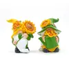 Nuevo producto transfronterizo: Figuras miniatura de girasol para jardín y patio, decoraciones para césped y exteriores, adornos de jardín enanos