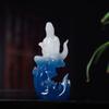 Pedra luminosa colorida esculpida chama livre Guanyin ornamentos 15x7.5x4.5 Home Crafts Ornaments atacado