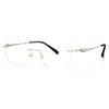 Gafas graduadas ultraligeras de ojo de gato de 8g, montura sin marco de titanio puro, adecuadas para rostros cuadrados y redondos, Z6163, aspecto sofisticado, montura de titanio natural
