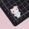 Overoles brillantes tridimensionales gatito DIY accesorios de resina de crema para pinzas de pelo, gomas para el pelo, imanes de refrigerador y llaveros