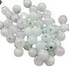 Material Jade Bashan Contas Redondas Contas de Jade Grãos Contas Brancas com Furo Grande Acessórios para Pulseira Colar diy Contas