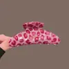 Presilha de Cabelo de Acetato com Estampa de Leopardo Rosa, Design Estilo Coreano, Grampo de Cabelo de Luxo, Acessório de Cabelo de Alta Qualidade